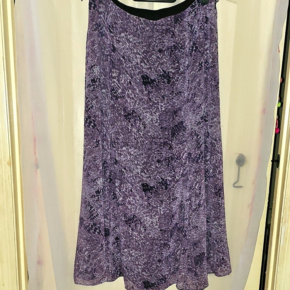 EUC Norton McNaughton Purple Maxi Asymmetrical A-Line Skirt